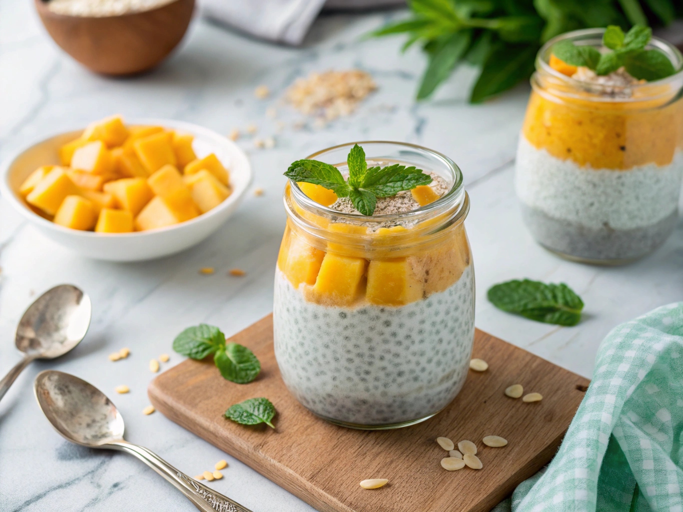 Chia pudding med kokosmjölk och mango